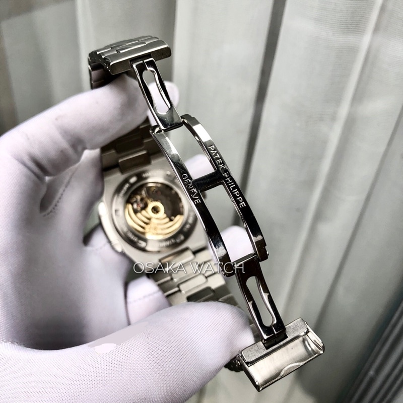 Đồng Hồ Nam Cơ Automatic PP GENEVA Nautilus PT8168KL Viền Kim Cương Dây Kim Loại Lịch Ngày Hàng Chuẩn Cao Cấp - Màu Nâu
