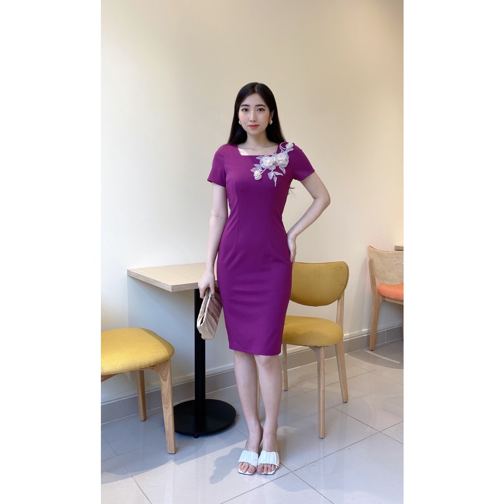 đầm nữ trung niên thiết kế dự tiệc , dáng xuông