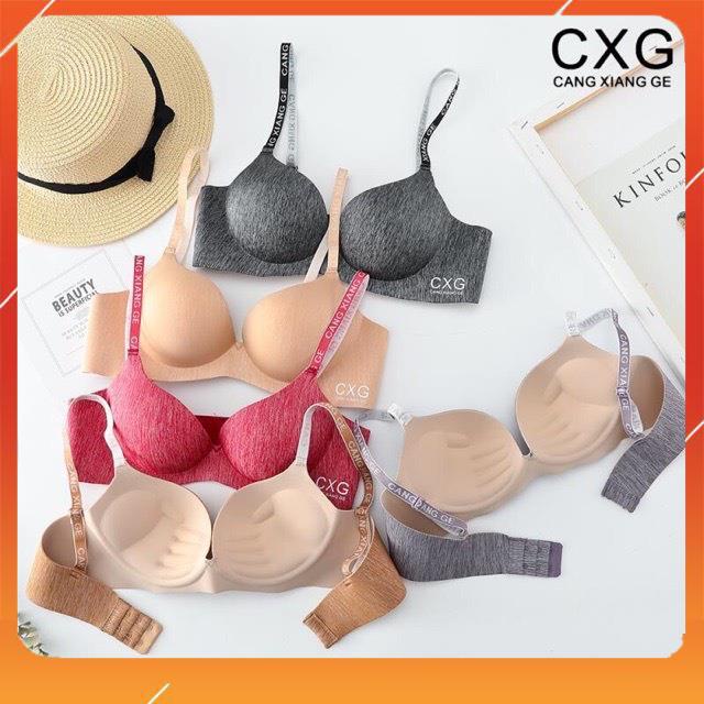 Áo lót nữ su đúc không gọng, nâng ngực, xước dây phối chữ, chip A7243
