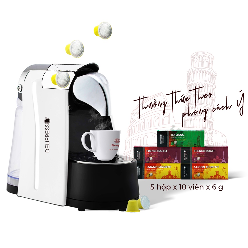 Combo Máy Pha Cà Phê Viên Nén Capsules - Delipresso - Phương Vy Coffee