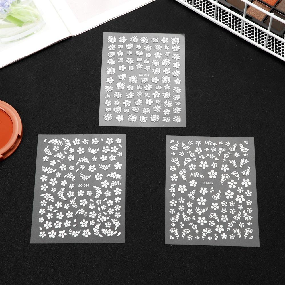 ROSE Miếng Dán Trang Trí Móng Tay Nghệ Thuật Màu Trắng