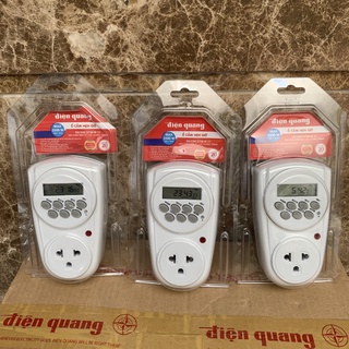 Ổ cắm hẹn giờ điện tử bật tắt mở đếm ngược thông minh bể cá Điện Quang,công suất lớn 2500 có pin dự phòng ĐQ ESK DT08W13