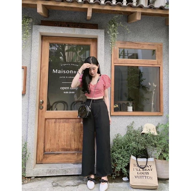 💜 Mặc là Xinh 💜 Quần culottes đũi ống rộng khoá thật dáng dài ống suông