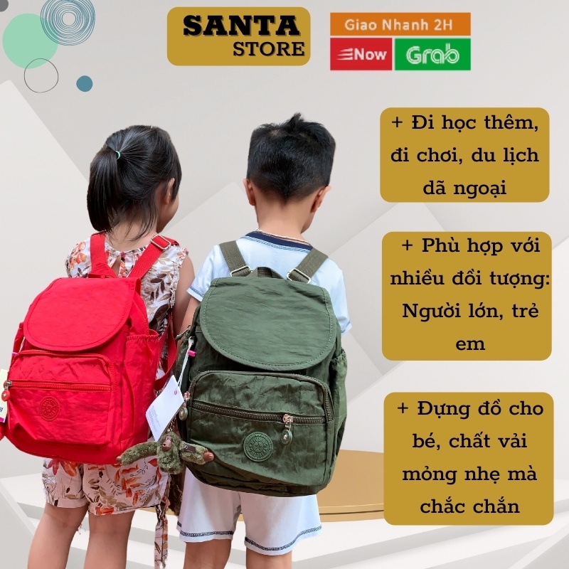 Balo nhỏ mini thời trang nữ vải dù canvas Kipling KL1808 cao cấp SANTA STORE cho bé trai gái đi học mầm non mẫu giáo