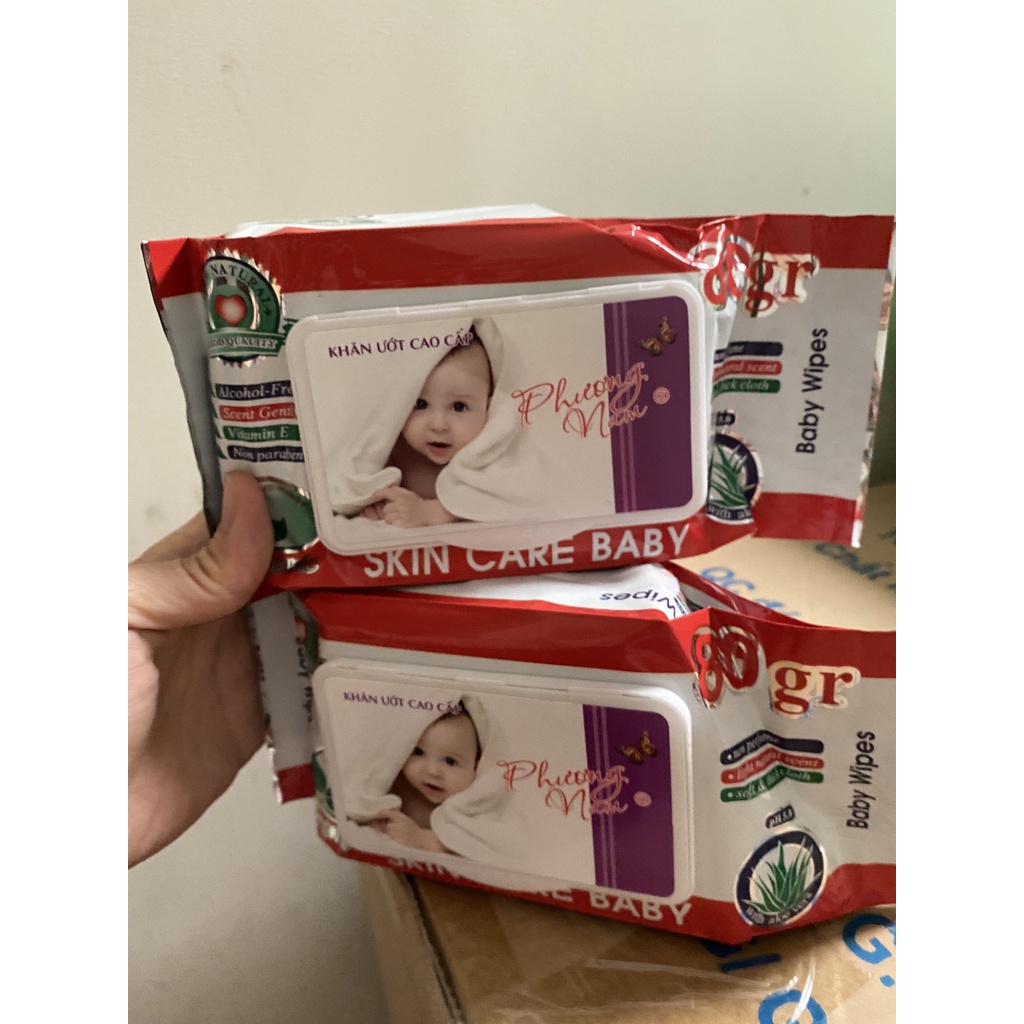 Khăn ướt Phương Nam 80gr - Khăn ướt baby không mùi an toàn