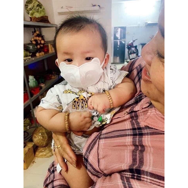 Khẩu trang y tế 3 lớp kháng khuẩn gấu panda bé trai bé gái 1 bịch túi 10 chiếc màu trắng, xanh, hồng cho trẻ từ 1-3 tuổi