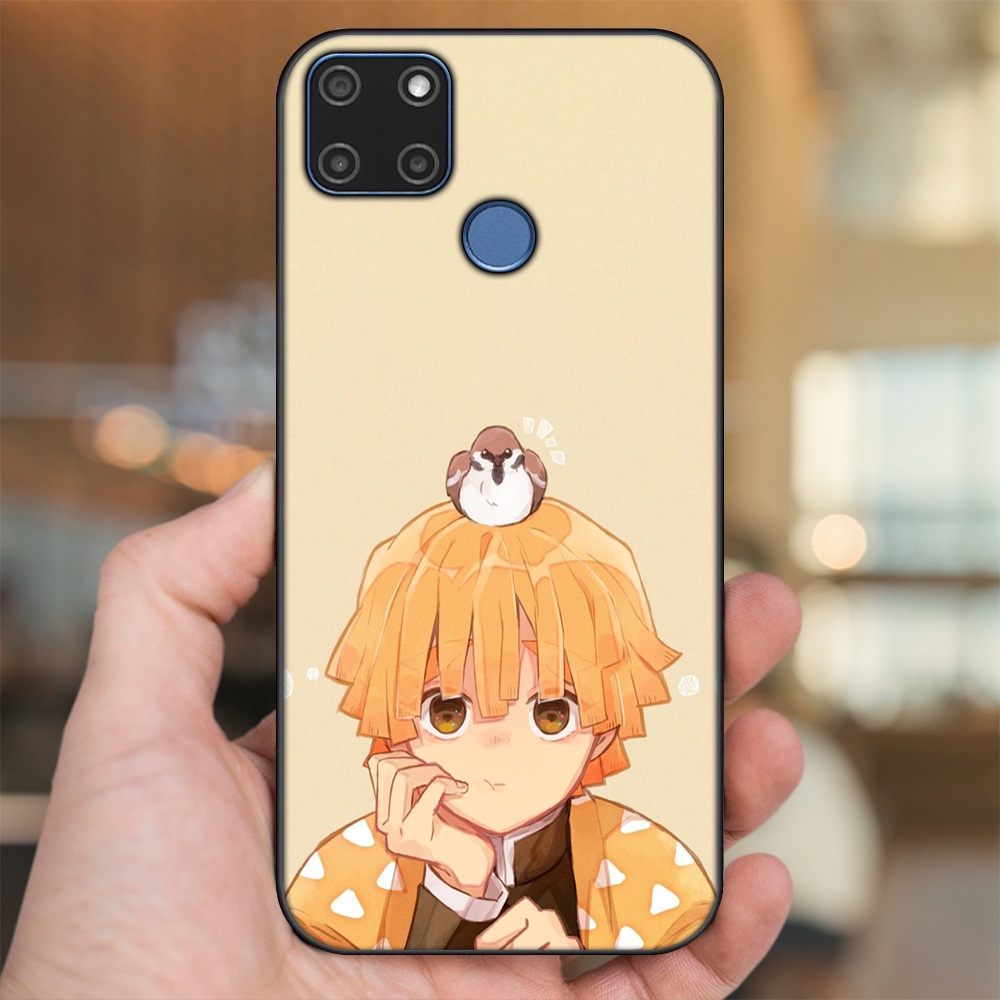 Ốp lưng Realme C12, C21Y viền đen in hình Zenitsu Kimetsu no Yaiba