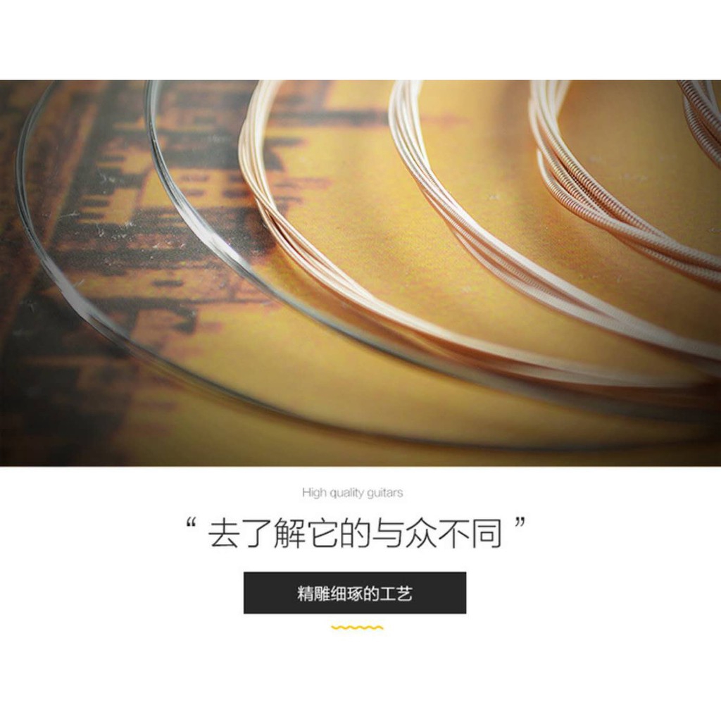 Bộ 6 dây đàn guitar Acoustic màu bạc Alice A206