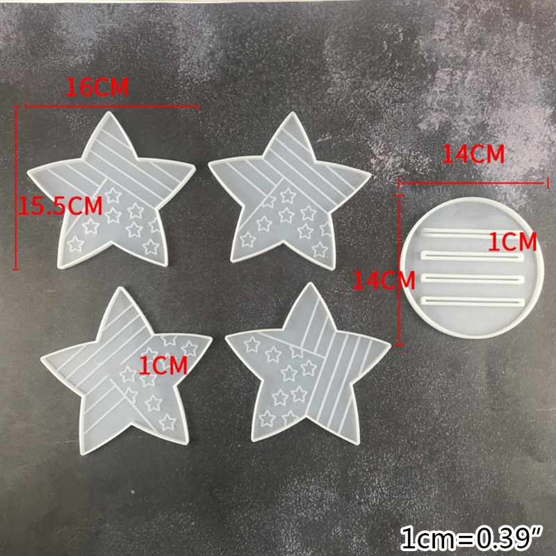 Khuôn Silicone Làm Đế Lót Ly Hình Ngôi Sao Năm Cánh
