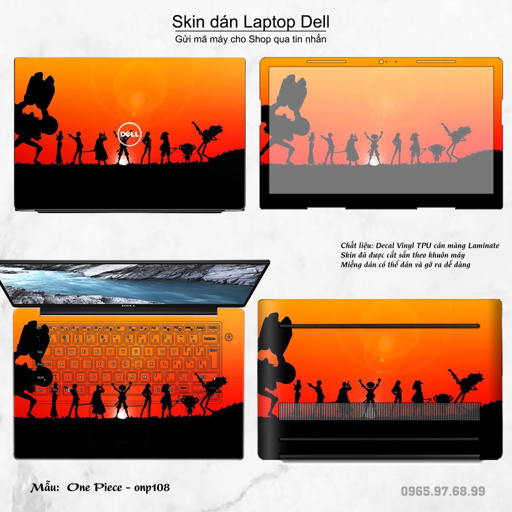 Skin dán Laptop Dell in hình One Piece _nhiều mẫu 11 (inbox mã máy cho Shop)