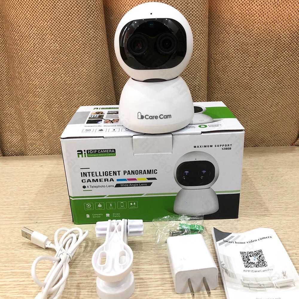Camera wifi carecam SM40CT- 2 mắt kép Zoom 10X hình ảnh sắc nét -Đàm thoại 2 chiều -Hồng ngoại xem đêm,bảo hành 12 thang