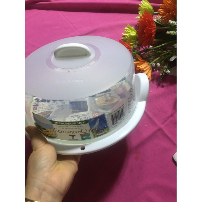 Bộ Khay và nắp đậy thức ăn dùng hấp, hâm trong lò vi sóng 23cm Thái Lan