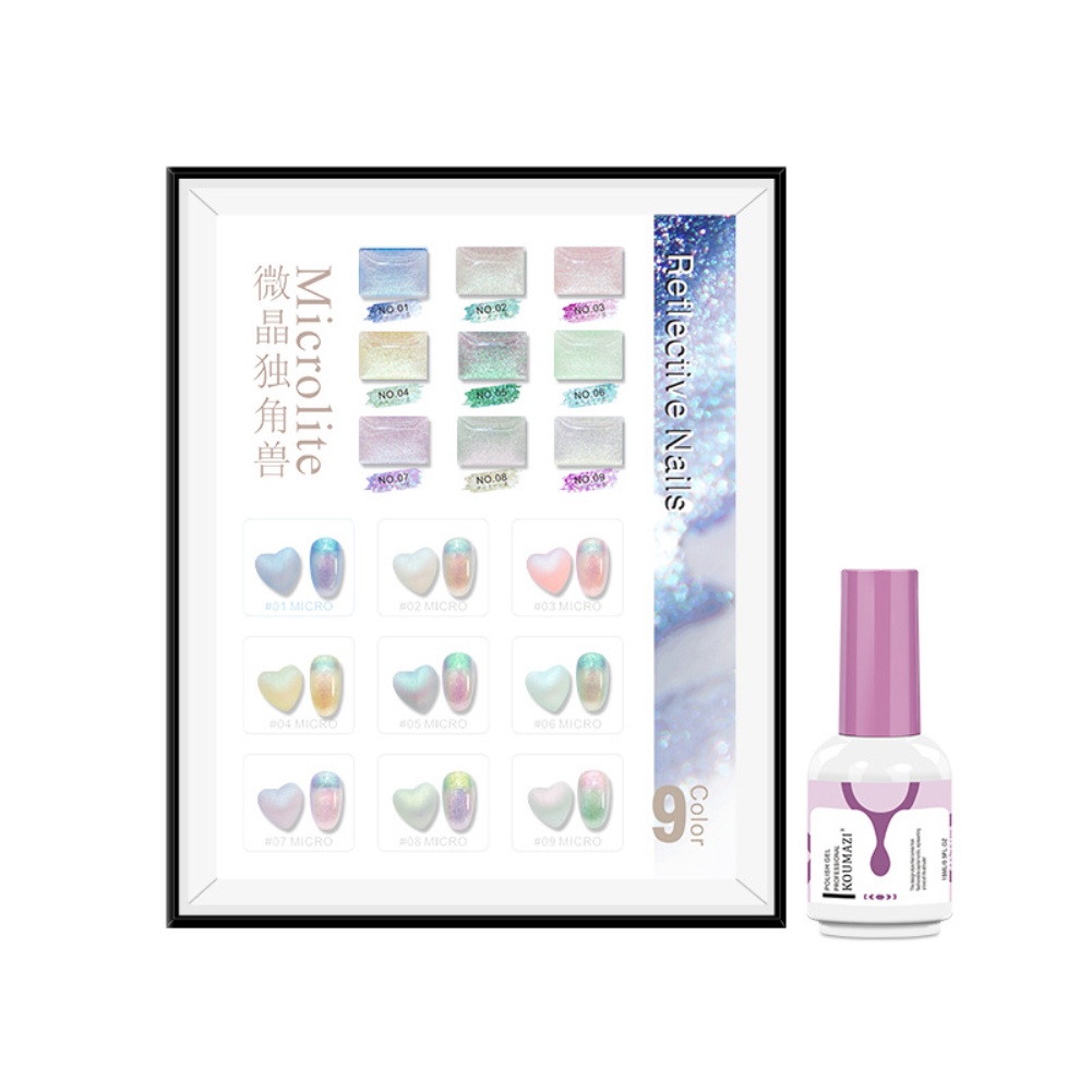 Hàng Có Sẵn 9 Màu Koumazi Sơn Móng Tay Kết Cấu Ánh Sáng Cao Hình Tắc Kè Hoa Tinh Thể Nhỏ Màu Trắng Sơn Móng Tay Chuyển Sắc Màu Thanh Toán Khi Nhận Hàng