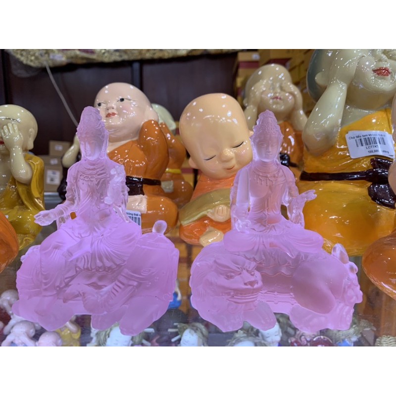 Tượng văn thù, phổ hiền để xe hơi, xe ô tô - đá lưu ly cao cấp - Văn thù phổ hiền để xe ô tô cao cấp