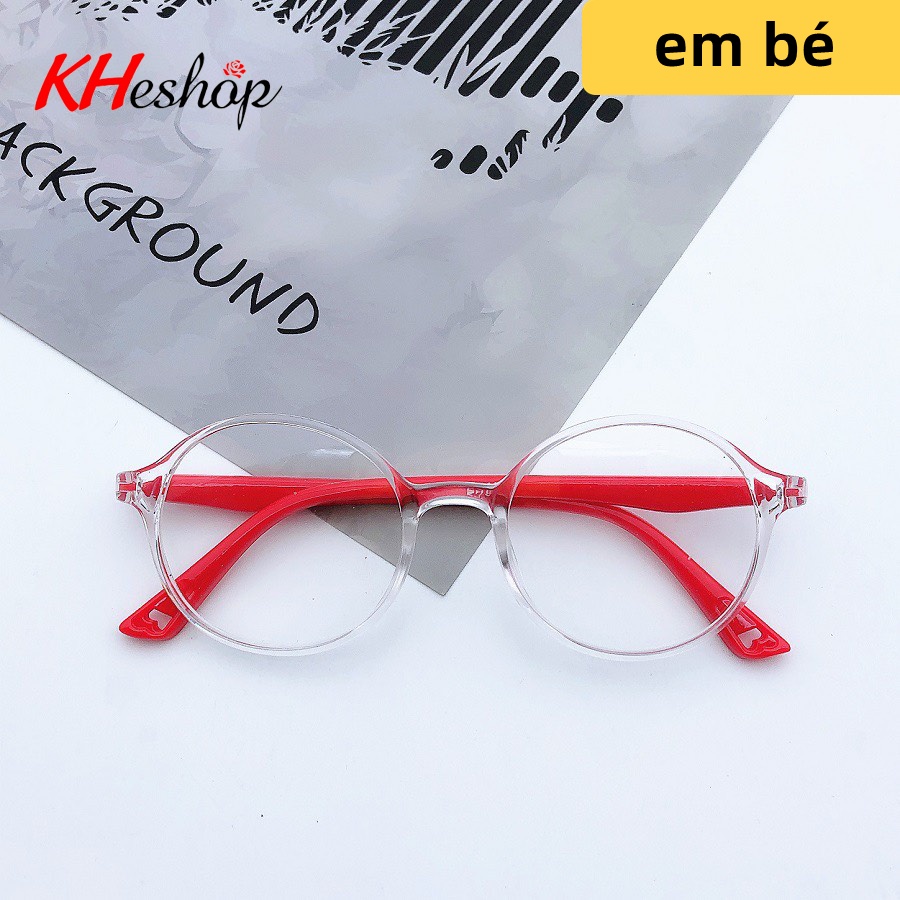 Kính mới nhất năm 2021 tròng tròn chống ánh sáng xanh cho bé,  phù hợp học online trên máy tính, mã Y2806