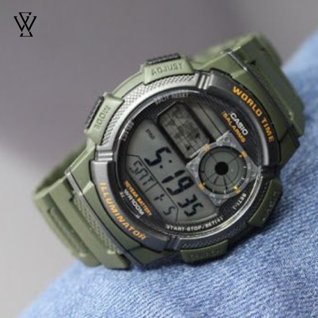 Đồng Hồ Điện Tử Nam Casio WATCHSTORE AE-1000W-3AVDF Thiết Kế Mặt Kính 43.8mm, Dây Đeo Và Vỏ Nhựa Đen Bền Bỉ