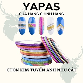 Cuộn dây kim tuyến nhũ cát vàng bạc 1mm , dây dán móng dính sợi cát trang trí nail