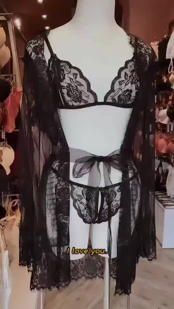 Áo Choàng Xuyên Thấu + Bộ Đồ Lót Quyến Rũ  Ngọt Ngào 1061 Sexy 💫💫💫 | BigBuy360 - bigbuy360.vn