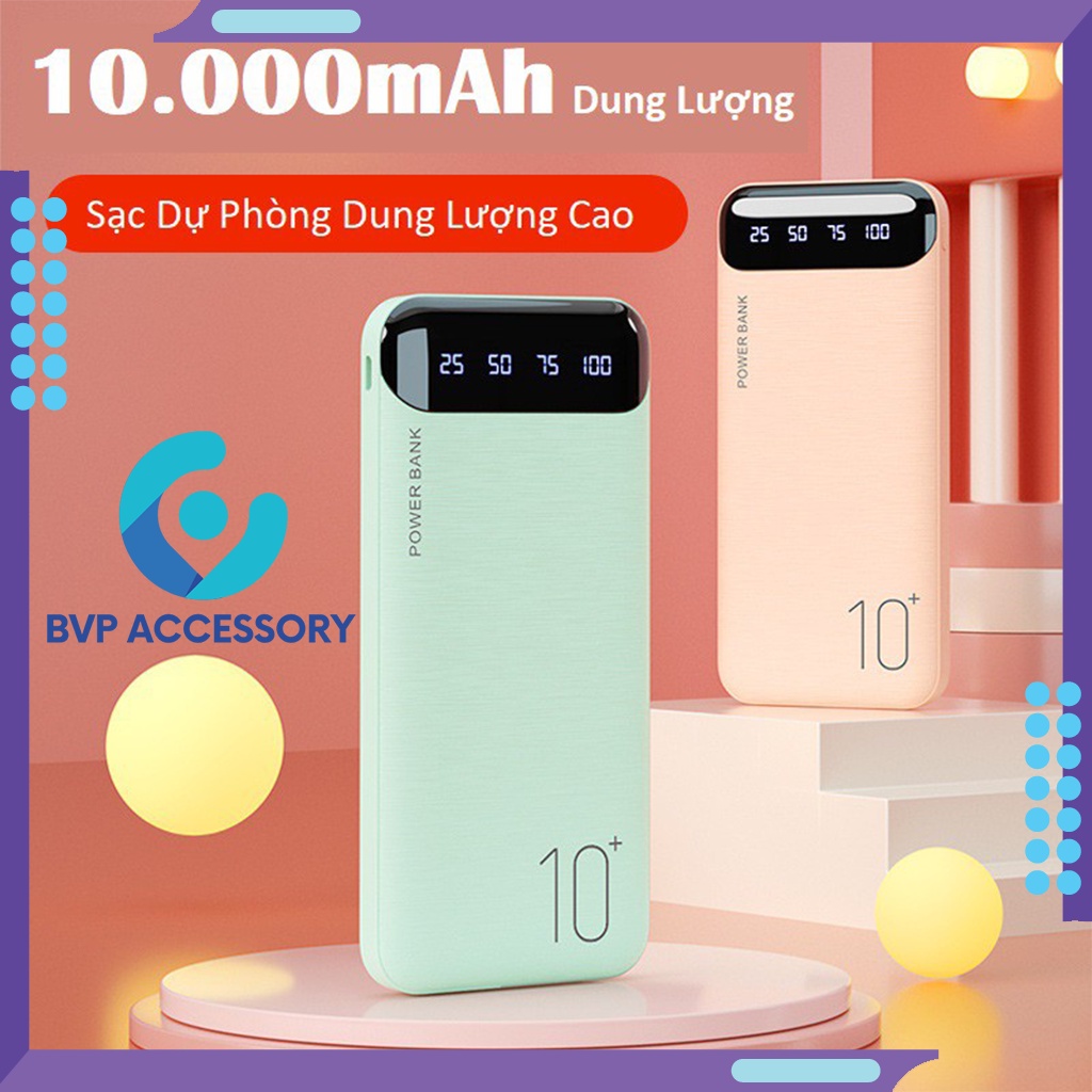 Sạc dự phòng 10000 mAh chính hãng WK DESIGN WP-161 chip sạc thông minh tự ngắt khi sac đầy, hỗ trợ sac nhanh 2.1A