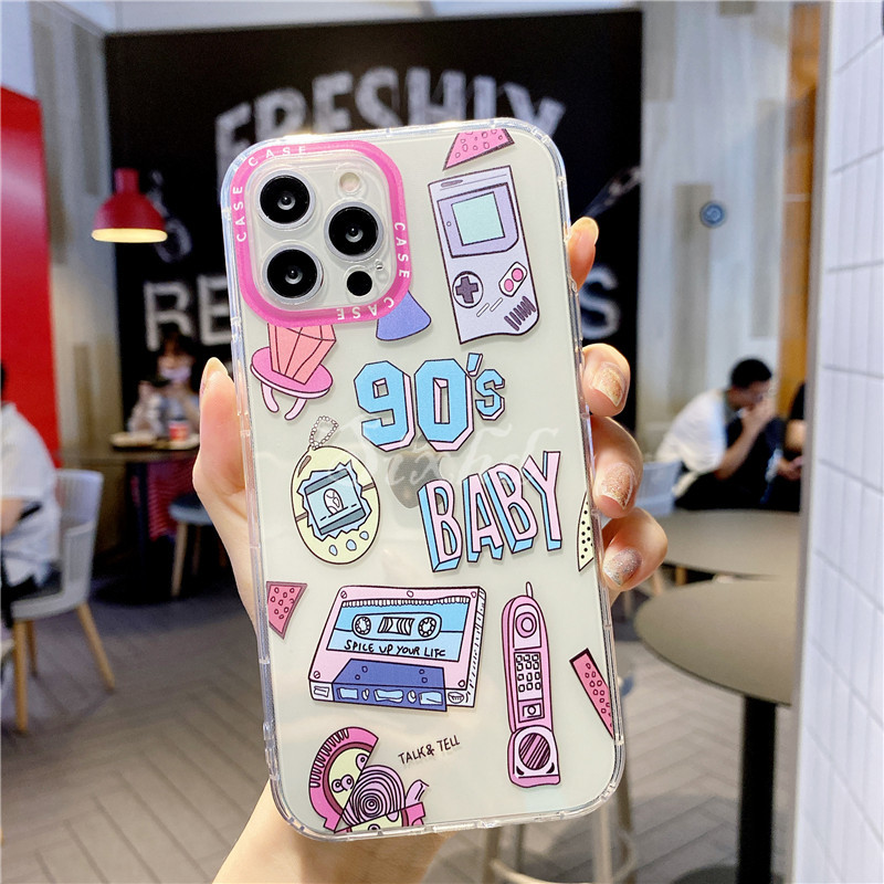 Ready Stock iphone 12 11 Pro Max SE 2020 12 Mini X Xr Xs Max 8 7 6s 6 Plus Phone Case Pink Game Transparent Shell Silicon Soft TPU Fashion Casing Protection Anti-fall Back Cover