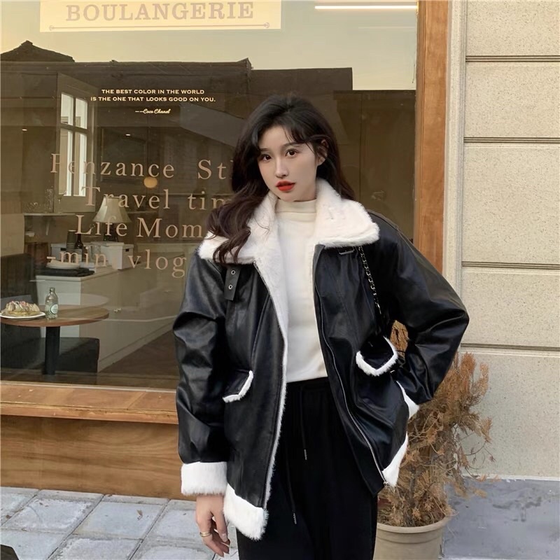 ÁO DA LÓT LÔNG ULZZANG