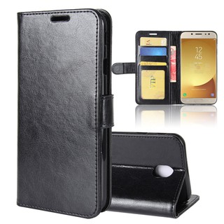 Bao da thiết kế đơn sắc không họa tiết độc đáo cho điện thoại Samsung Galaxy J7 Pro J730gm