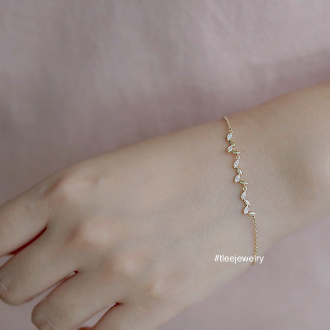 Lắc tay bạc nữ Tlee, Lắc Foliage nữ tính - TleeJewelry