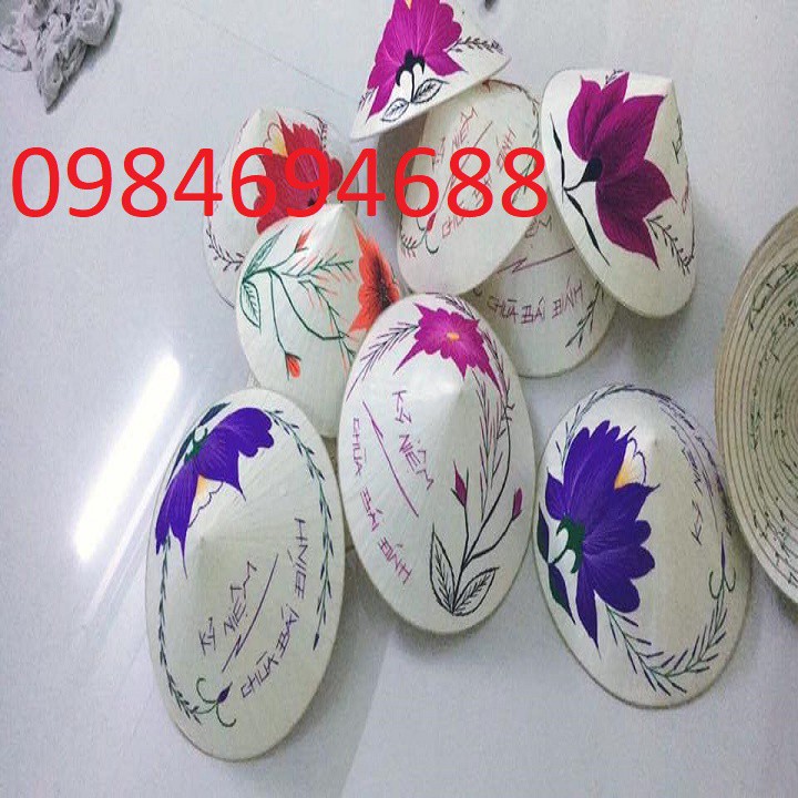 Nón lá huế thêu bông hoa