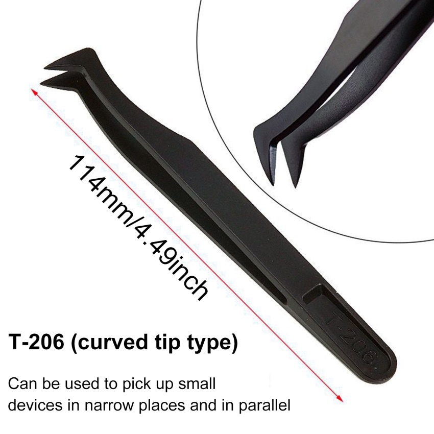 Set 8 nhíp sợi carbon nhựa chống tĩnh điện DIY