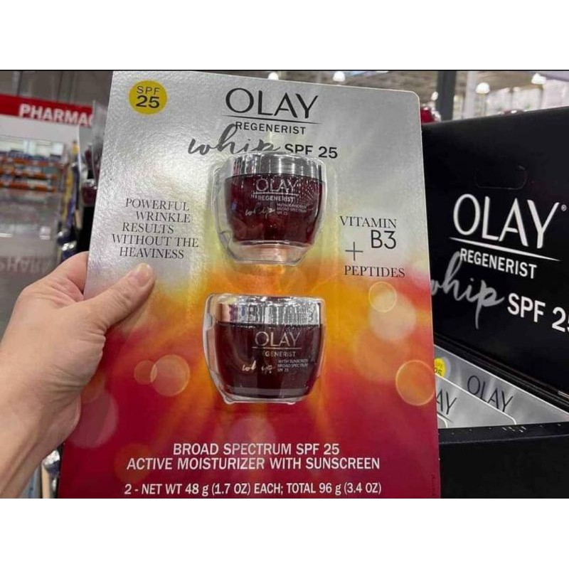 [Bill Mỹ] Set 2 Hộp Kem Olay Dưỡng Da Regenerist Đỏ  Chống Lão Hóa Chống nắng ban ngày SPF25