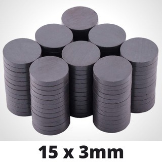 Đen Nam Châm Hình Đồng Xu Màu Đen 15x3mm | 15mm X 3mm | 15x3 mm (2 Mặt)