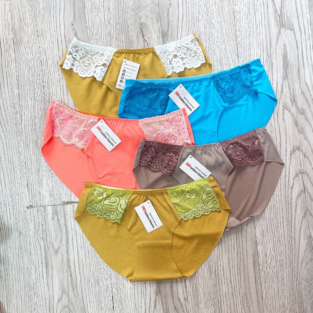 Quần Lót Nữ, Quần Lót Nữ Cotton Thoáng Mát, Quần Lót Nữ Phối Ren Lưng Chun Shopmepon QL422 (hình thật shop tự chụp) | BigBuy360 - bigbuy360.vn