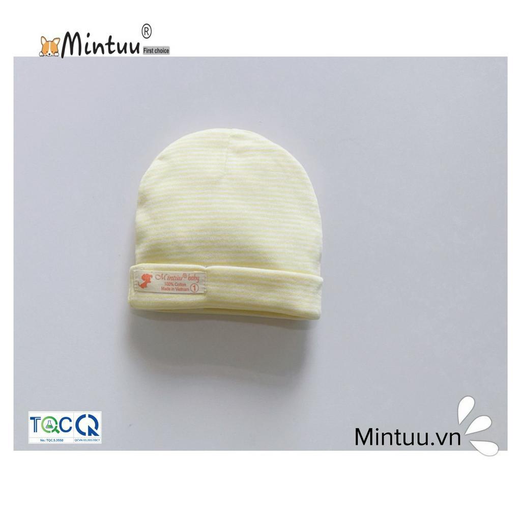 Set 3 Nón sơ sinh 2 lớp sọc màu thương hiệu MINTUU