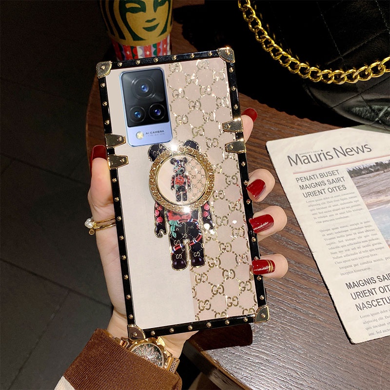 Ốp Điện Thoại Có Giá Đỡ Hình Gấu Vivo V20 V20SE V21 V21E Y77 Y16 Y35 Y22 Y22S Y55S Y76S Y21 Y33S Y21S Y52 Y72 Y51 Y31