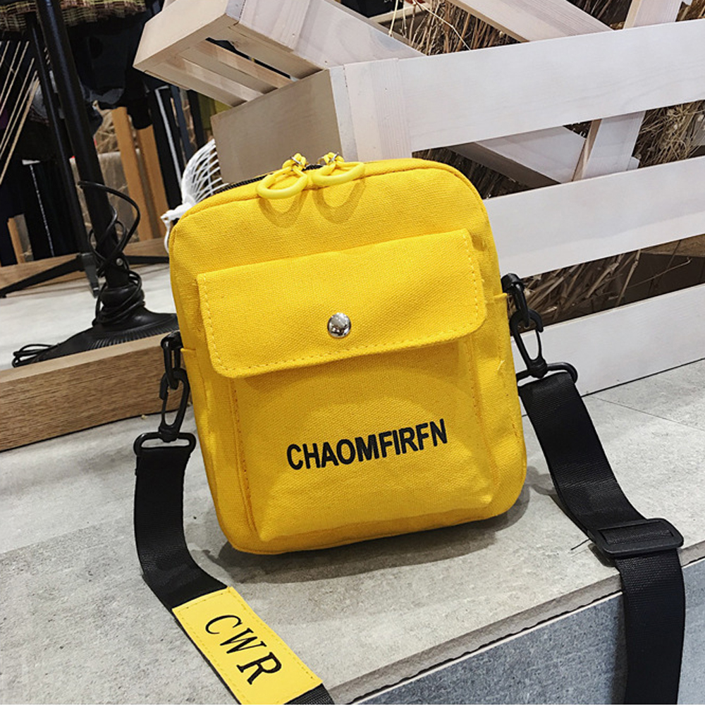 Okdeals Túi vải Đeo Vai Màu Trơn Có Khóa Kéo Thời Trang Đơn Giản Cho Nữ