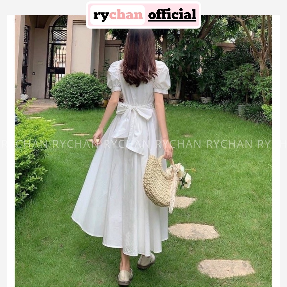 Đầm Dự Tiệc Lệch Tà Chéo Eo Cổ Tròn Tay Bồng Ngắn Dáng Xòe Công Chúa Bánh Bèo 2 Màu Trắng Hồng [ẢNH THẬT CUỐI] - DX9782