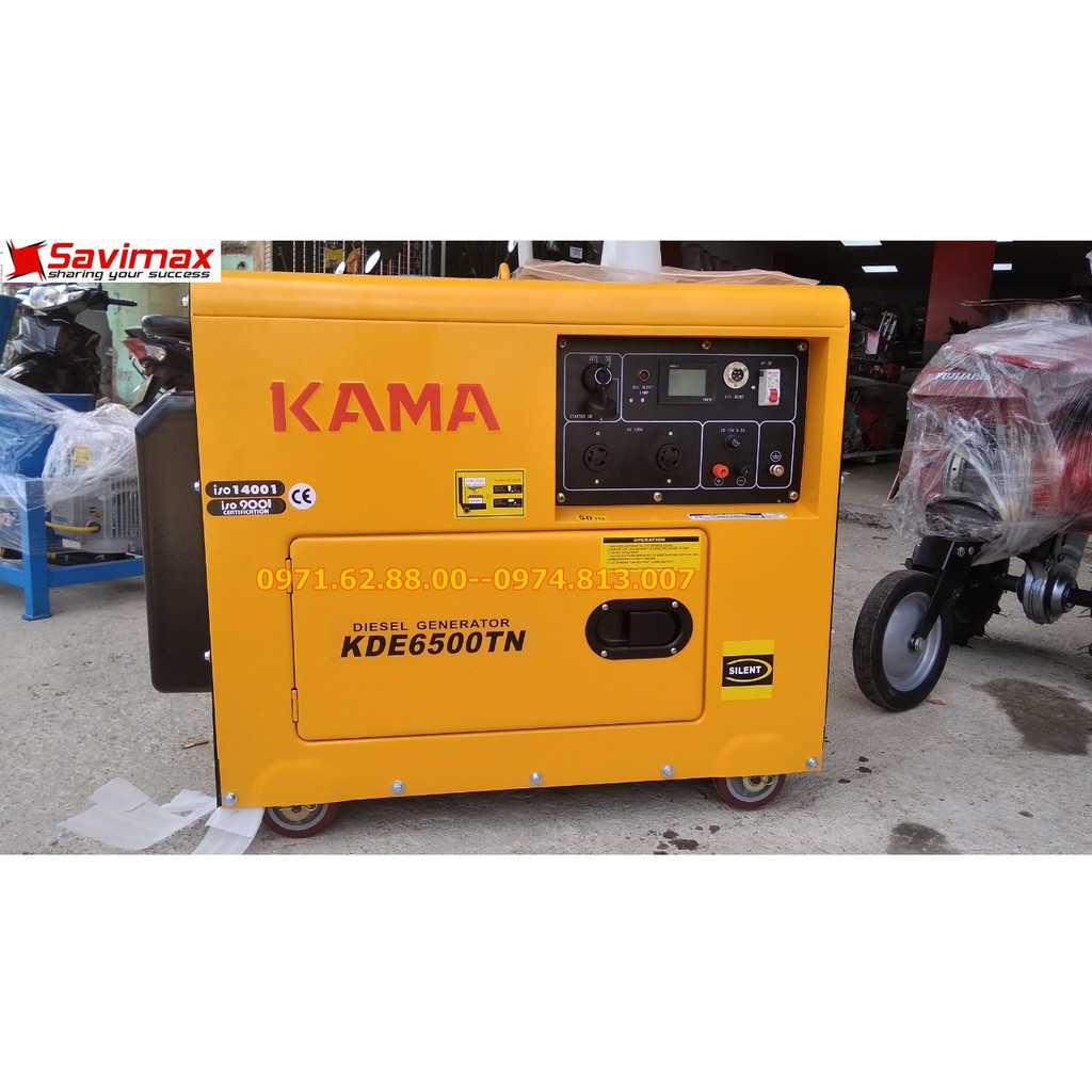 Máy phát điện dầu 5kw Kama giảm âm chống ồn bảo hành 24 tháng