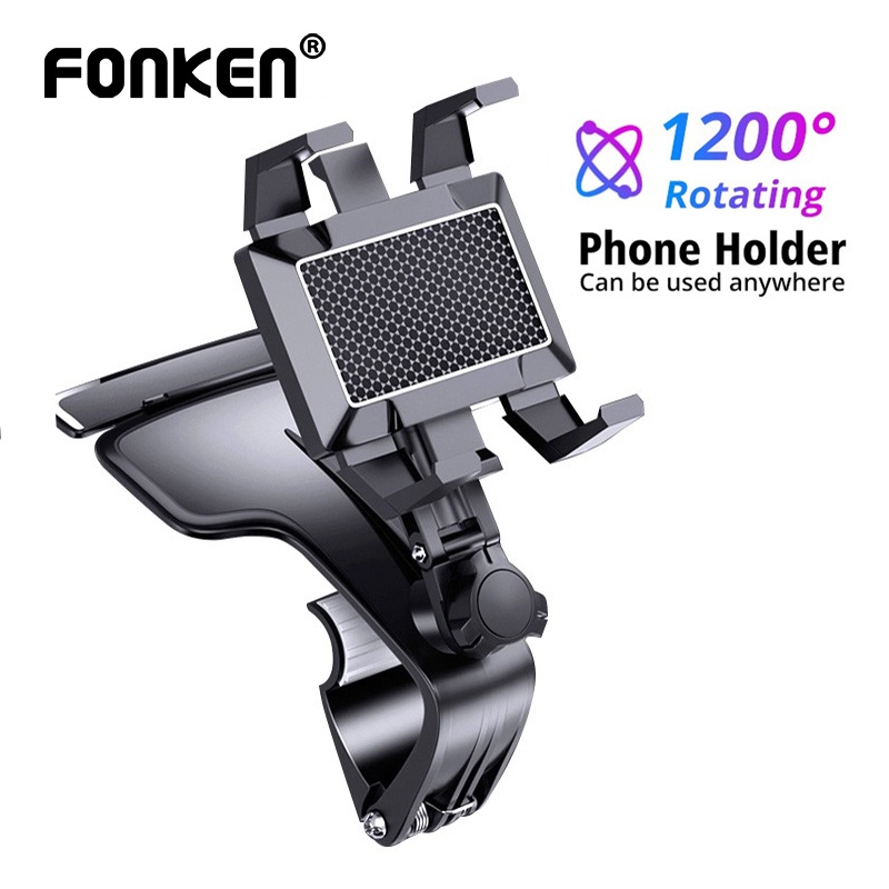 Giá đỡ điện thoại Fonken thiết kế xoay 1200° gắn bảng điều khiển xe hơi đa chức năng