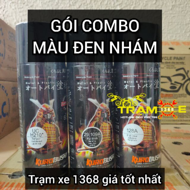 [Bộ 3 CHAI] COMBO SƠN SAMURAI MÀU ĐEN NHÁM 109A - CHUẨN QUY TRÌNH ĐỘ BỀN CAO