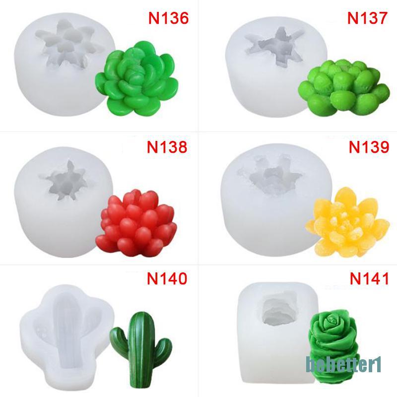 Khuôn silicon làm xà phòng / nến DIY tạo hình hình cây xương rồng 3d sáng tạo