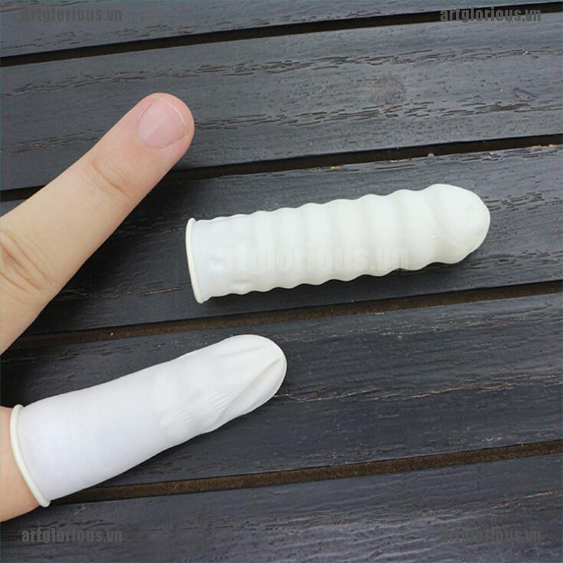 Set 20/100 vỏ bọc ngón tay bằng cao su latex sử dụng một lần an toàn chất lượng cao