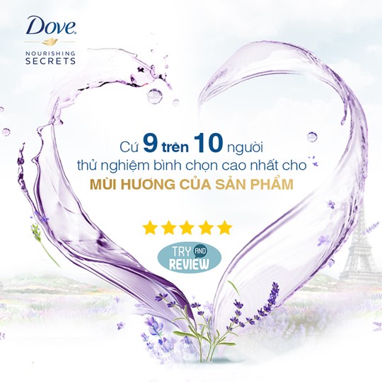 Dây 12 gói Dầu gội Dove Vào Nếp Sống Động Tự Nhiên Lavender 6g -67784300