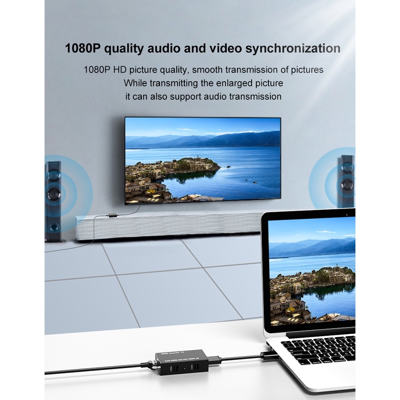 Set đầu mở rộng 60M RJ45 HDMI 1080P HDMI 1080P mạng CAT5E CAT6 LAN PS4 thích hợp cho Apple TV Laptop HDTV