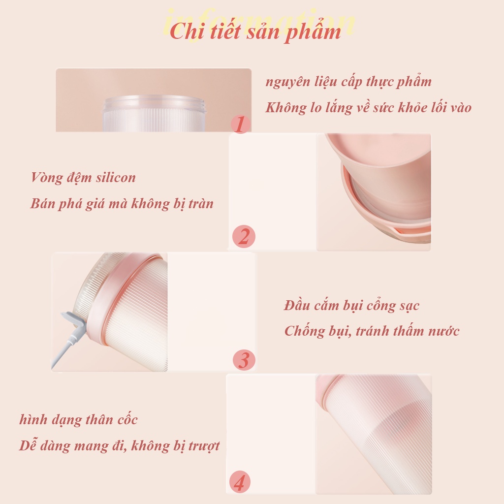 Máy xay sinh tố cầm tay mini đa năng，（hình cốc）Có thể mang đimáy ép trái cây -XQY-72