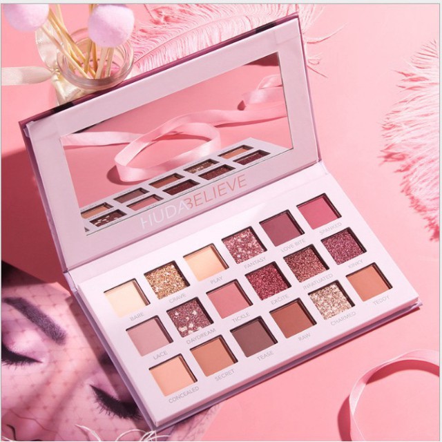 GDT [FREESHIP TỪ 50K]Bảng Phấn Mắt Nhũ New Nude Huda Believe Nội Địa Trung HUDA01 20 BA41