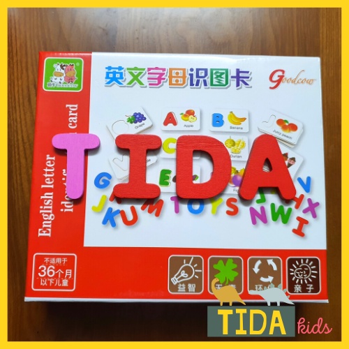 English Letter Identification Card, Đồ Chơi Giáo Dục Thẻ Học Đánh Vần Chữ Cái Tiếng Anh Cho Bé Ghép Chữ TiDa Kids Shop