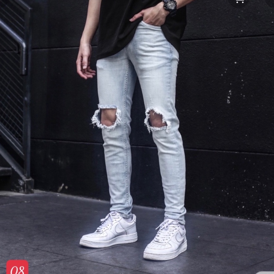 Quần jean nam rách cao cấp-chất bò co dãn 4 chiều-from chuẫn thời trang Lady-Hn Store88 ms 08