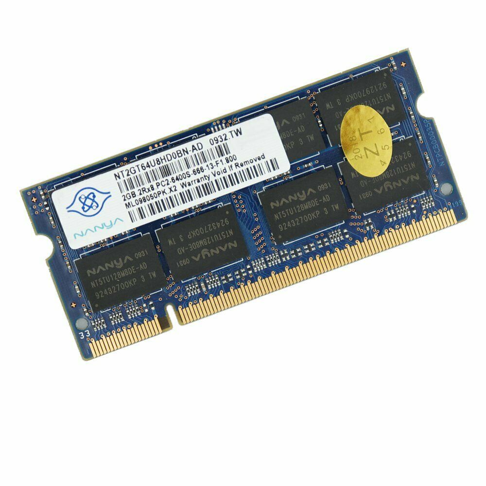 Thẻ Nhớ Laptop 2gb / 1gb Pc2-6400S Ddr2 800mhz Cl6 Sodimm Cho Nanya Bd22