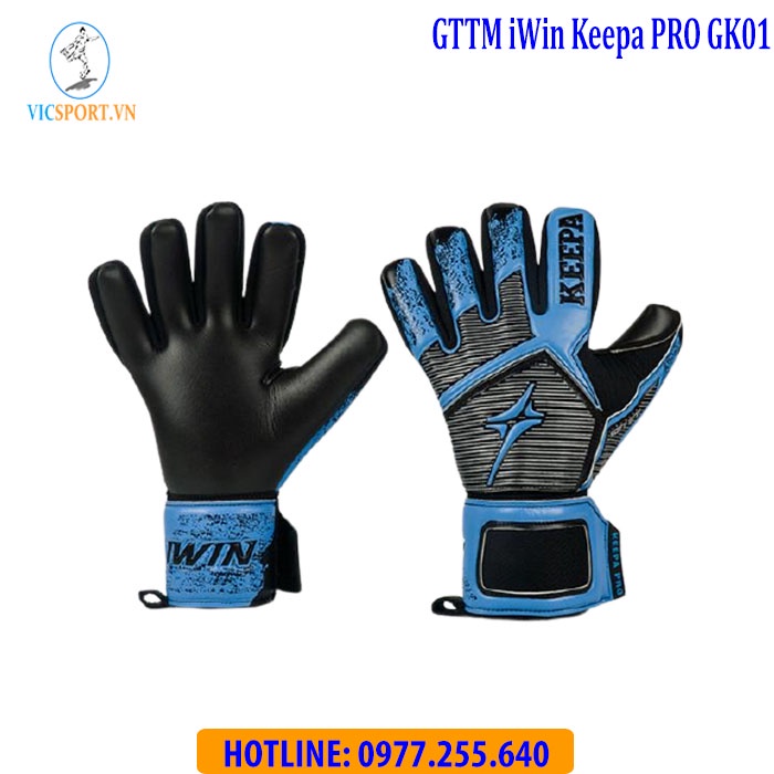 Găng Tay Thủ Môn IWIN KEEPA PRO GK01 Có Xương Trợ Ngón Loại Tốt, Dày Dặn - Vicsportvn