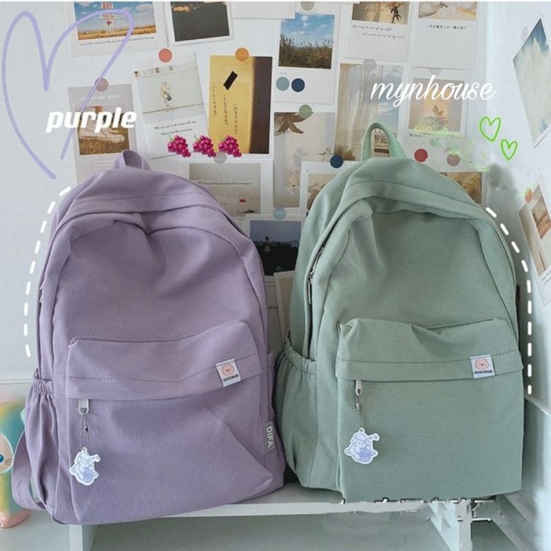 Balo Trơn Basic Ulzzang Màu Pastel  B35